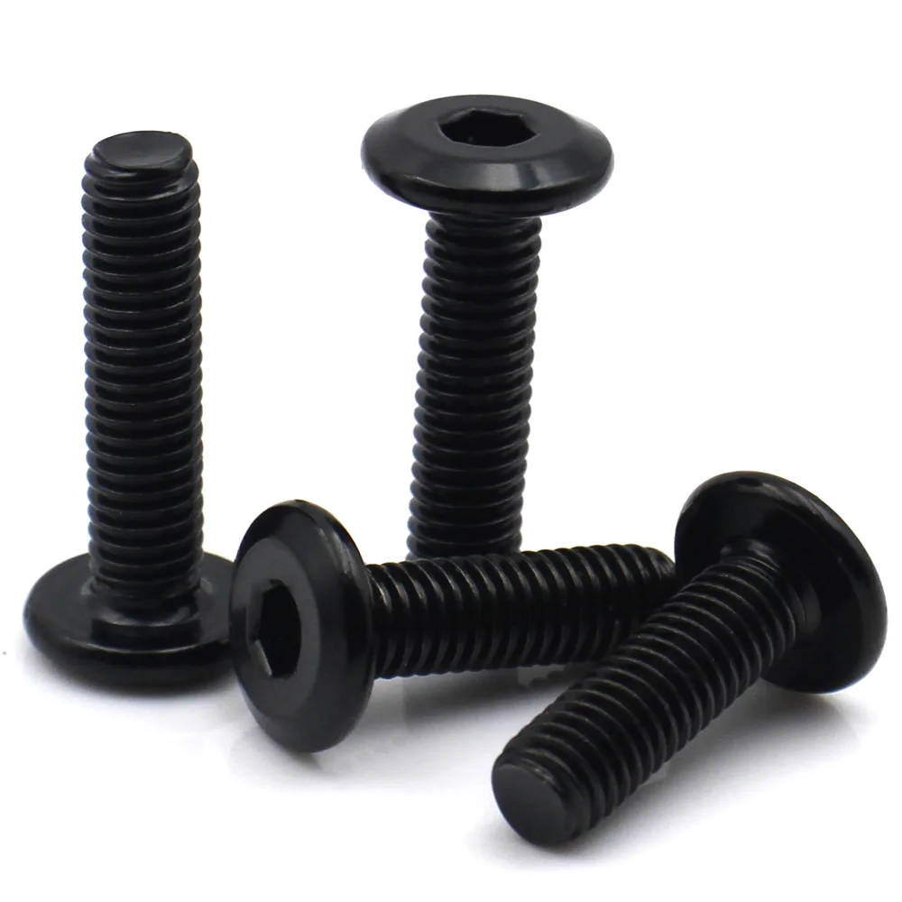 5-40pcs Black 304 Stainless Steel Hex Socket Button Head Screws Chamfered Top Allen Bolts M3 M4 M5 M6 M8 M10