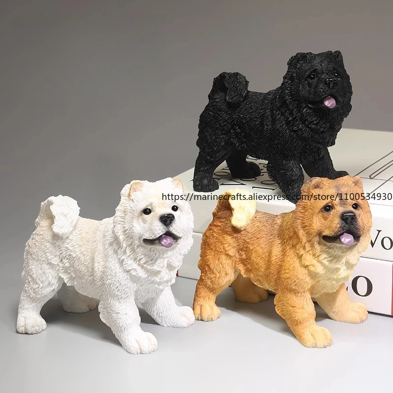 

Chow Chow Car Decor Viral Realistic Fluffy Dog Statue 3D Resin Dashboard Ornament Home Collectible Lifelike Bear Dog Figurine