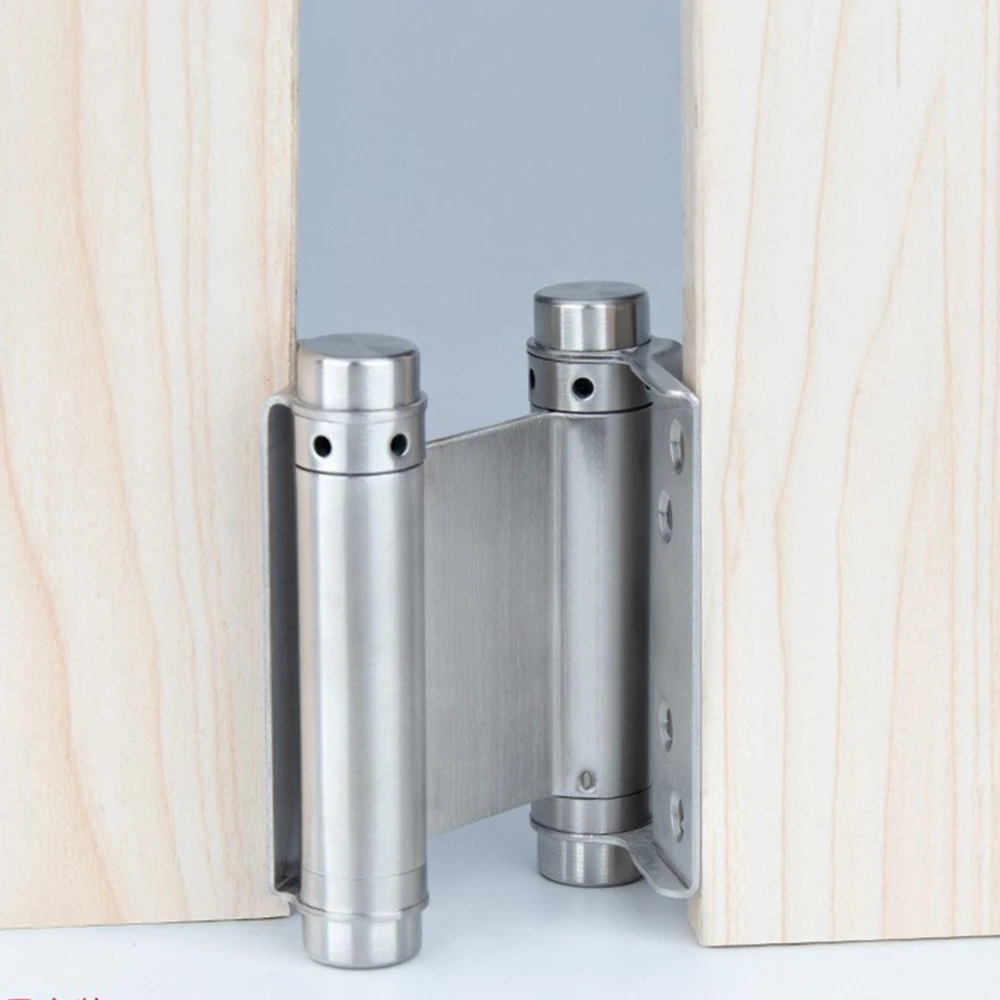 2pcs 3 Inch Double Action Spring Door Hinges Stainless Steel Self-Closing Two-Way Door Swing Hinge Adjustable Tension Heavy Duty
