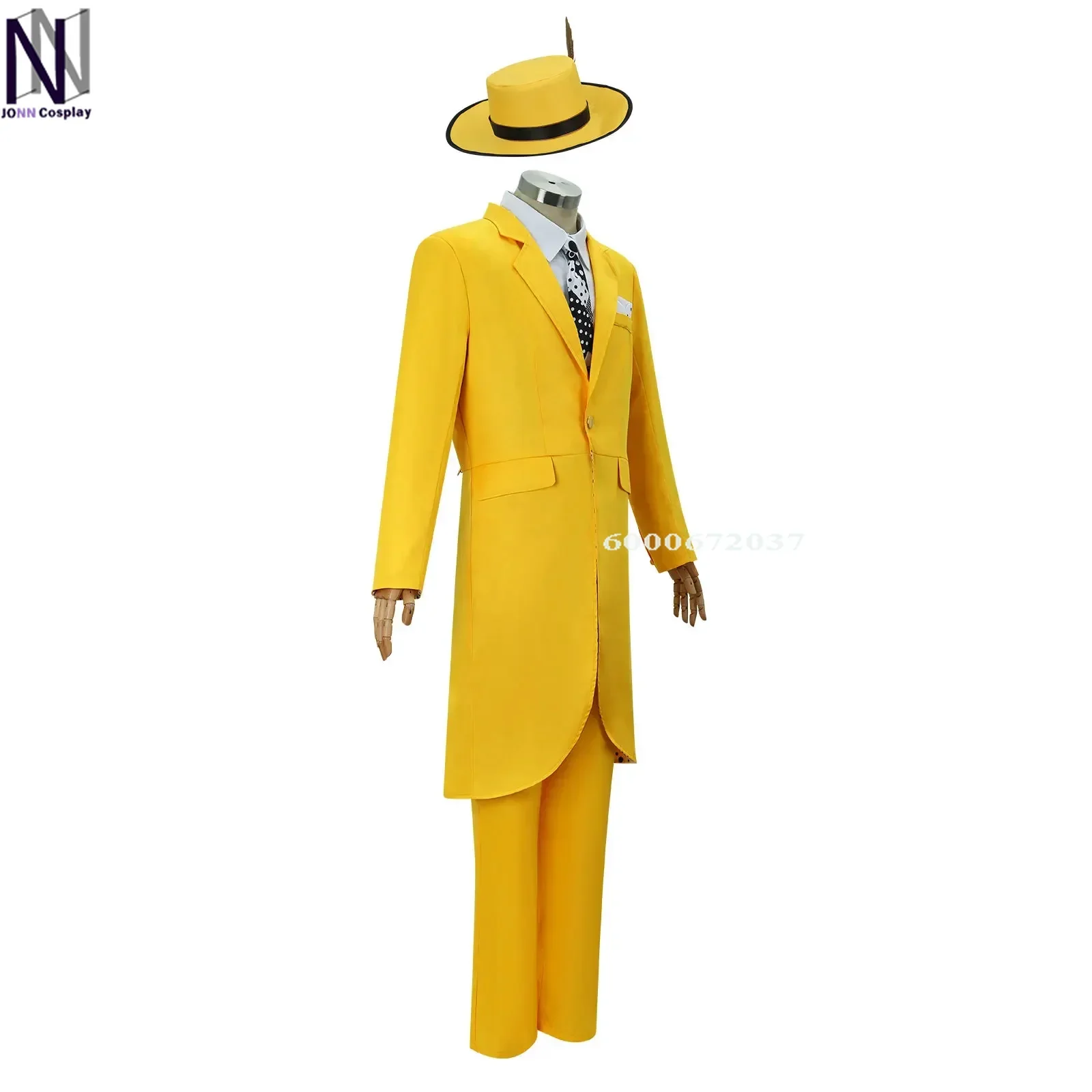 2024 Halloween The Mask Jim Carrey Yellow Suit and Mask Cosplay Outfit Men\'s Role Play Outfit New Halloween Party Costume