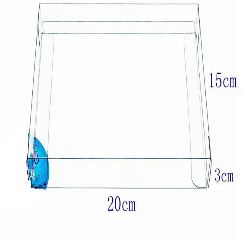 

50pcs 20x15x3cm Clear PVC Packaging boxes transparent plastic gift display package square Box Free Shipping