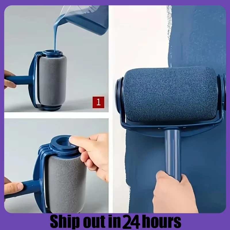 

1pc Self-priming Large Drum Brush, Wall Painting Brush, Latex Paint Wall Brush, Painting tools Accessories