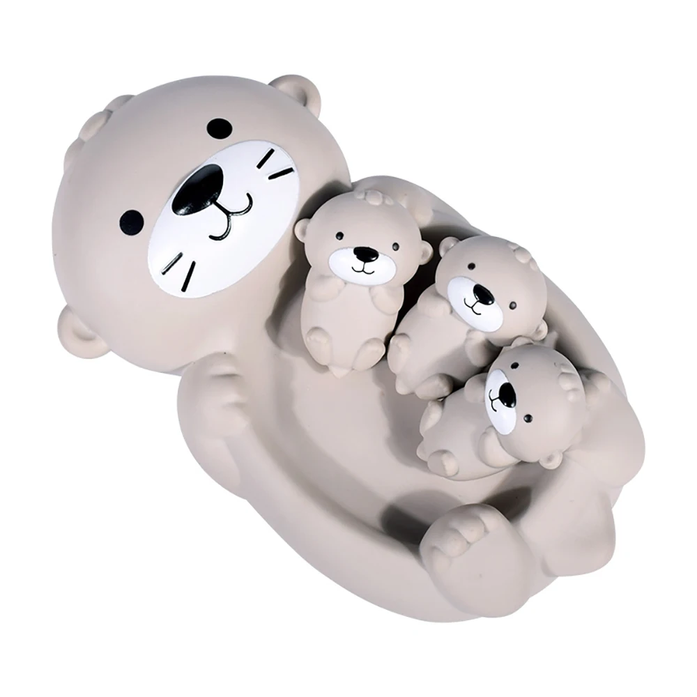 Baby Bath Toys 1 female otter and 3 baby otters Children Bathroom Pool Beach For Kids Water Playing Gift