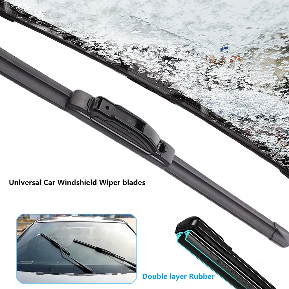 Universal Car Windshield Wiper blades Soft Double layer Rubber Frameless Bracketless Front Windscreen Brushes Washer Accessories