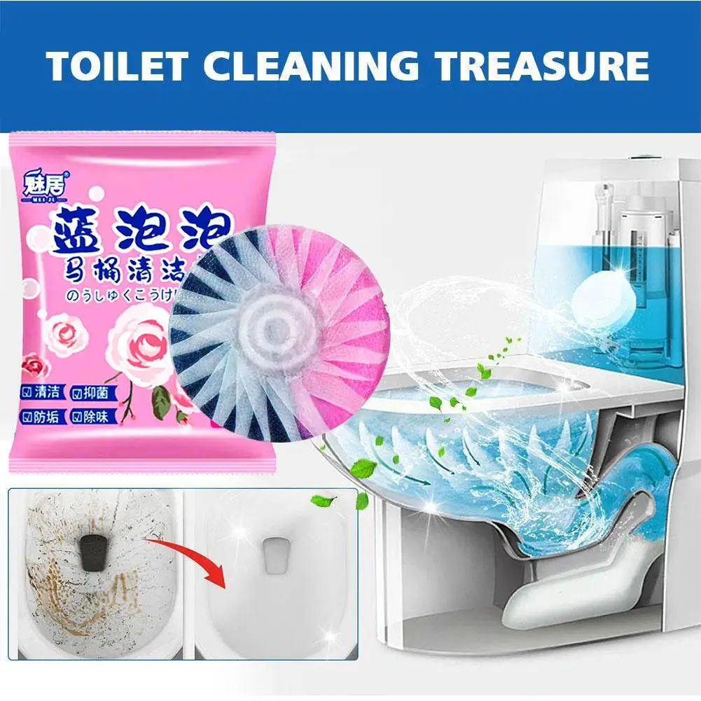 Toilet Bowl Cleaner Drain Rose Fragrance Tablet Cleaning Remover House Agent Stain Cleaning Bathroom Toilet Tool Deodorization