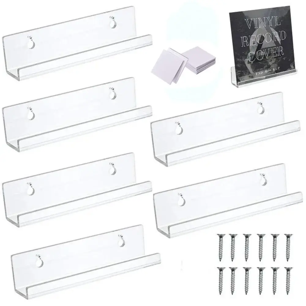 

New 4/7/12inch Record Display Stand Acrylic Wall Mounted CD Shelf Clear Record Album Storage Rack