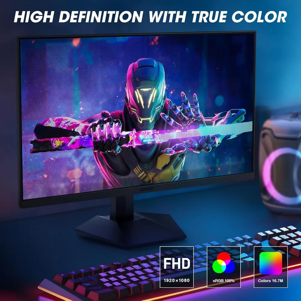 27 Inch Gaming Monitor 240hz, 1ms, FHD 1920x1080, 90% DCI-P3, 100% sRGB Color Gamut, Adaptive Sync Compatible, HDMI