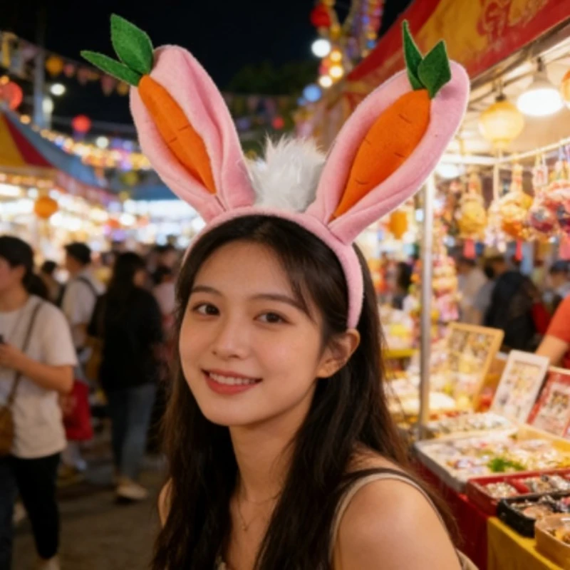 

Cute Easter Rabbit Costume Kit, Ears Headband, Carrot Hair Accessory & Tutu Skirt Set for Party & Performance