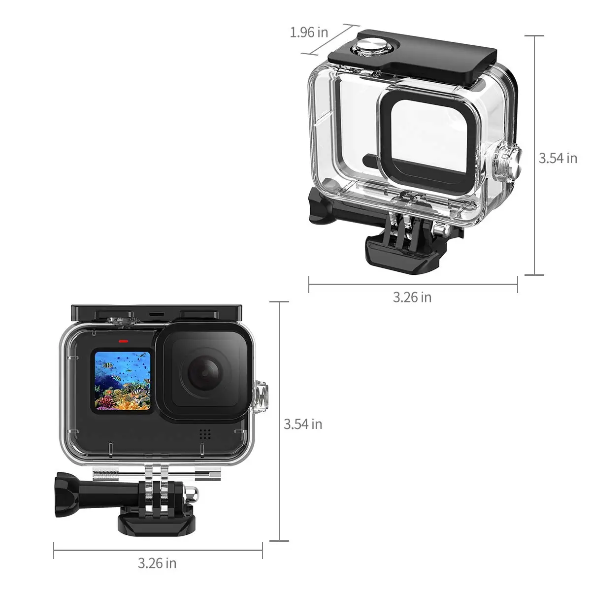 Waterproof Case Filter Accessories For GoPro Hero4 3+ Diving Underwater Housing Protector Cover For Go Pro4 3+ GoPro4 Case Shell