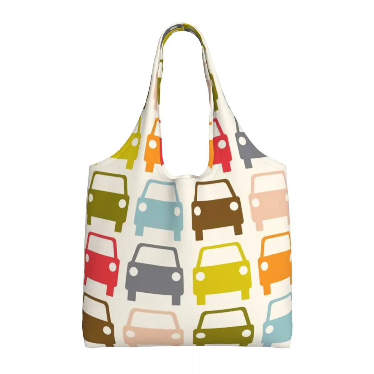 Fashion Printing Car Park Pattern Colorful Shopping Tote Bag Portable Canvas Shopper Shoulder Bags Photography Handbags