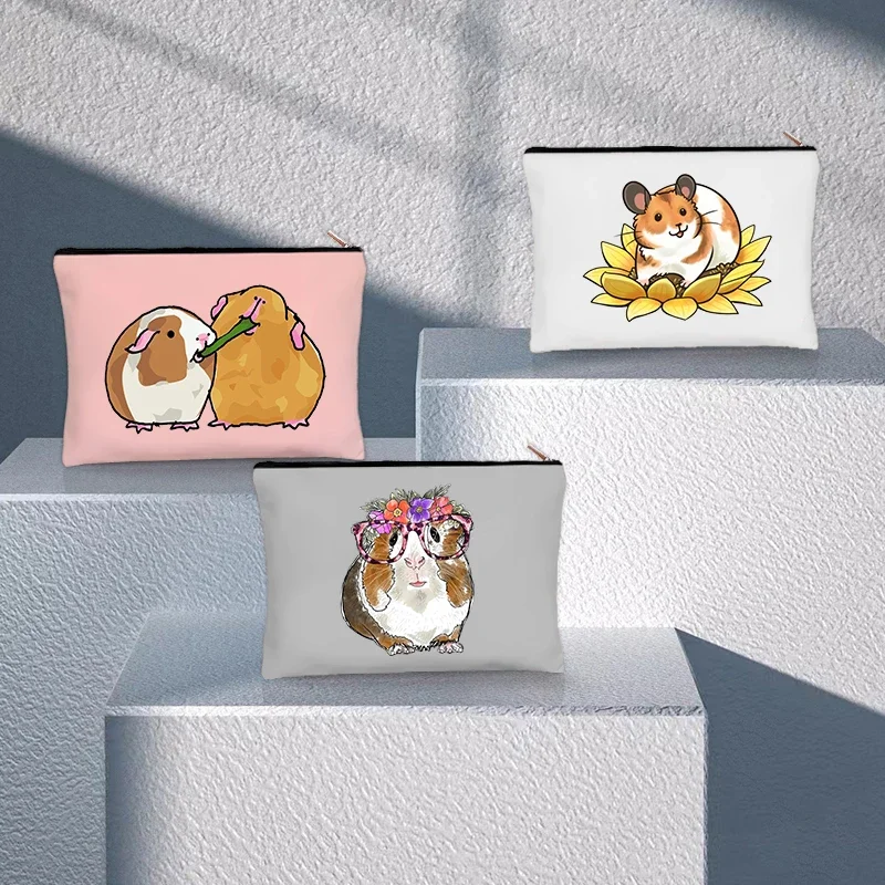 Meerschweinchen-Cartoon-Lippenstift-Make-up-Etui für Reisen, Schreibwaren, Aufbewahrung, bestes Geschenk für Schwester, Freunde, Frauen,