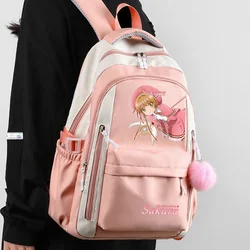 Breathable mesh, Black Blue Pink Purple, Card Captor Sakura , Kadokyaputa Sakura, School Bags, Anime Backpacks Girls Boys