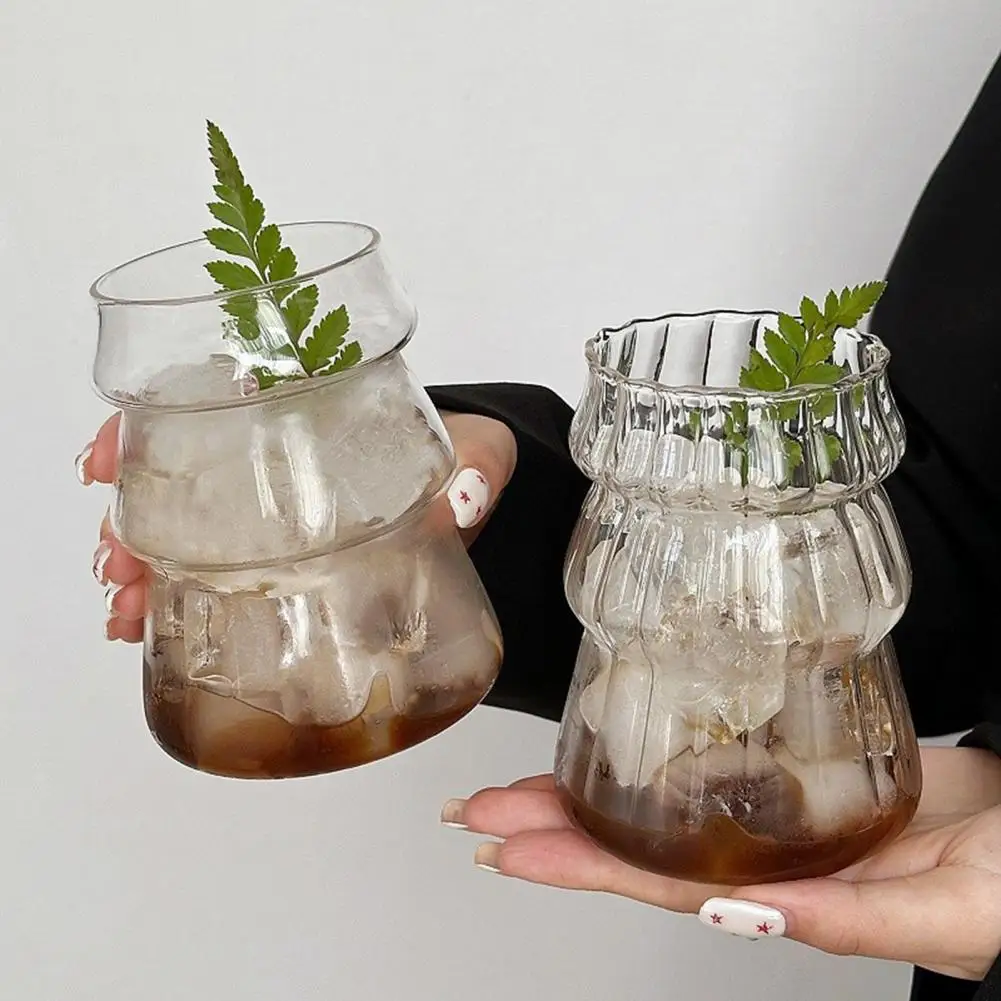 Christmas Glass Cup Borosilicate Glass Mug 500ml High Borosilicate Glass Cup with Christmas Tree Design Transparent Coffee Mug