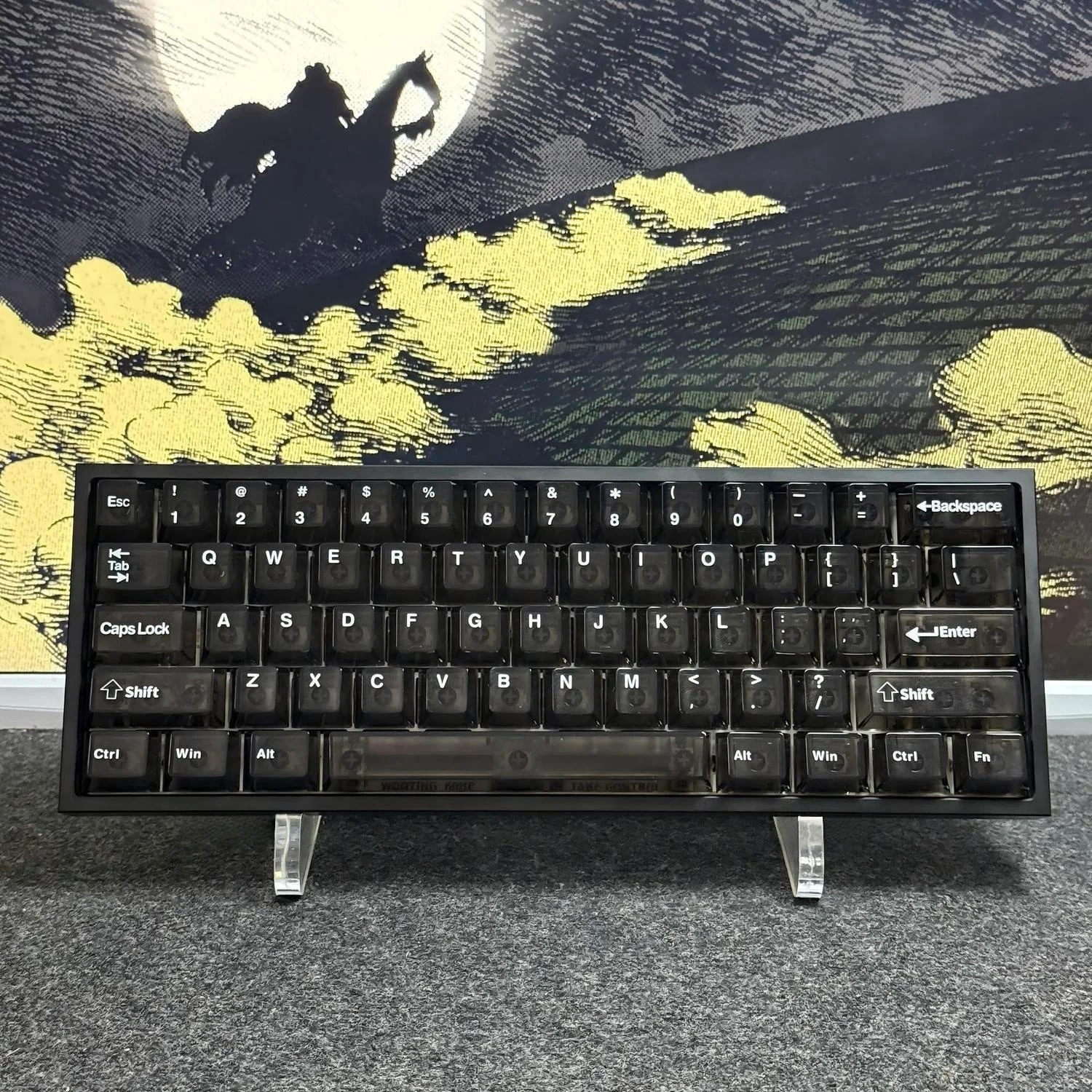 Cherry Profile Black Transparent PC Keycaps 132 Key UV Printing Crystal RGB Backlit Keycaps for MX Switches Gaming Keyboard