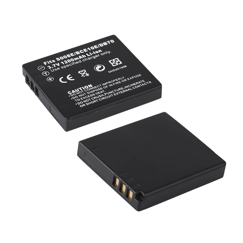 DMW BCE10 DMWBCE10 DB70 CGA-S008E CGAS008E S008E batería de cámara 1200mAh para Panasonic DMC-FS3 FS5 FS20 FX30 FX33 FX35 FX36 FX37