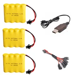 4.8V NI-CD akumulator akumulator z ładowarką kabel do zabawki zdalnie sterowane samochody elektryczne zbiorniki pistolet NI-CD AA 4.8V 700 mah bateria