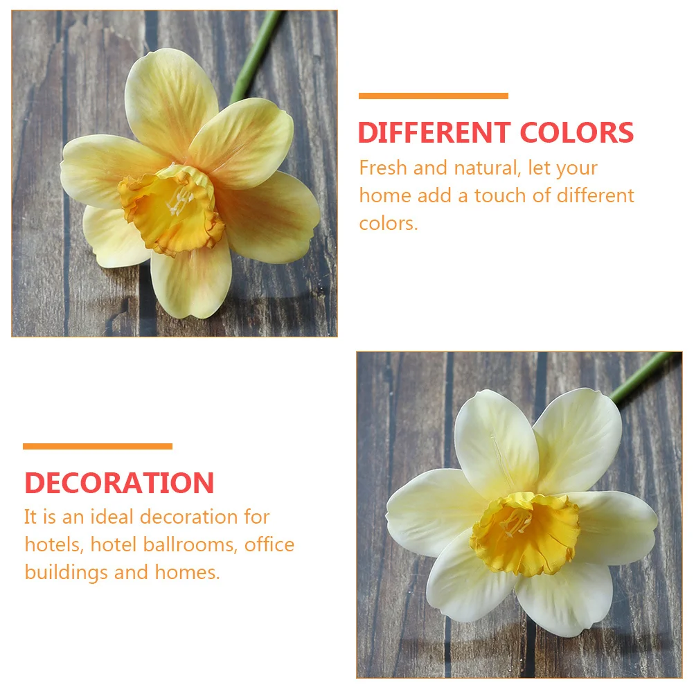 

9 Pcs Artificial Daffodils Fake Flowers Faux Simulated Simulation Floral Decor Wedding Narcissus