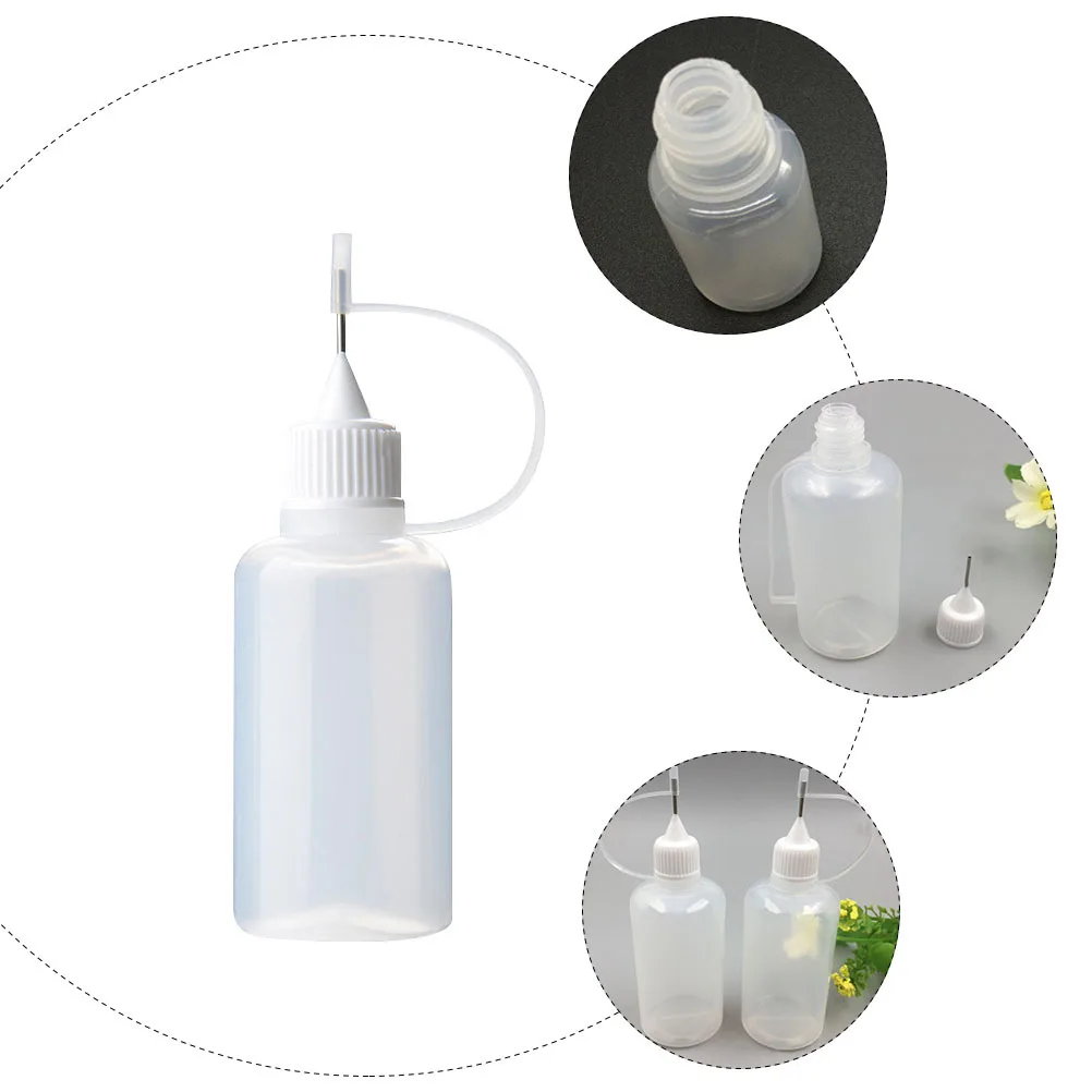 

10pcs Point Glue Bottle 30Ml Transparent Refillable Plastic Squeeze Applicator For Craft Paint Alcohol Ink Sand Art Diy Needle