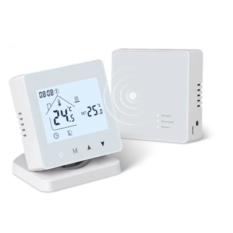 

Tuya Smart Wireless Thermostat For Gas Boiler Room Heating RF Home Temperature Controller Programmable Thermostat Easy Install