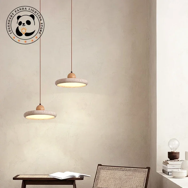 Creative Wabi-sabi Pendant Lights Limestone Lampshade Personality Restaurant Homestay Bedsides LED Ceiling Chandelier Luminaries