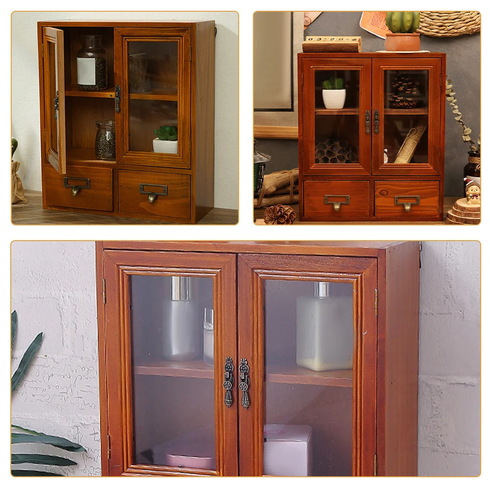 

Countertop Cabinet Office Storage Wood Cabinets Desktop Kitchen Tabletop Chest Drawers