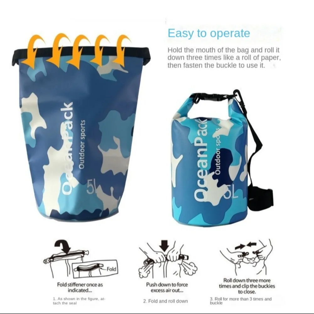 Mochila de natación impermeable con doble cordón, bolsa de almacenamiento portátil de gran capacidad, toalla, 2L, 5L, 10l