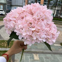 Large Artificial Flower White Pink Hydrangea Silk Bunch DIY Wedding Bridal Bouquet Fake Flower Home Party Flower Wall Decor