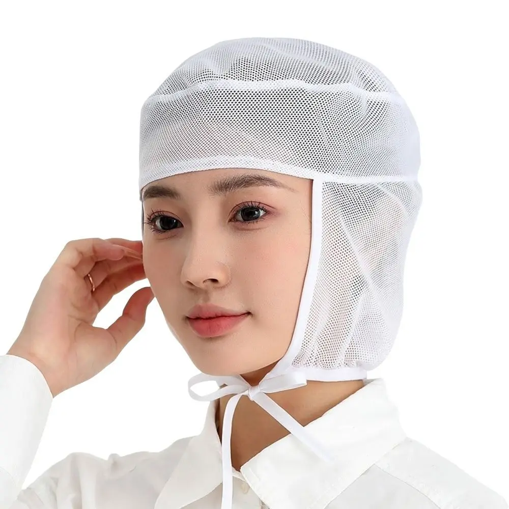 Breathable Mesh Mesh Work Cap Adjustable Fit Elastic Back Chef Work Hat Wide Brim Food Service Cap Restaurant Kitchen