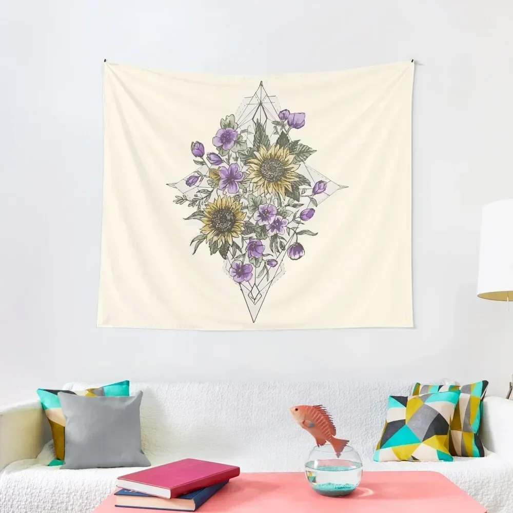 

Geometric Sunflower Pattern Tapestry House Decorations Room Aesthetic Decor Tapestry