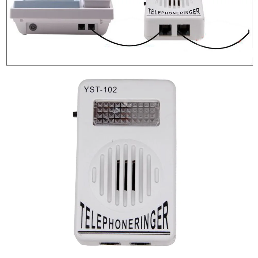Extra-Loud Ringer Sound Telephone Ringer Amplifier Strobe Light Flasher Bell Support C/O Ring Plug avoid Ring Noise