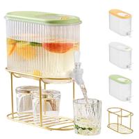 Fridge Beverage Dispenser 4L Cold Water Pitcher Drink Dispensers with Spigot Fruit Teapot Drink Dispenser for Parties Beverage