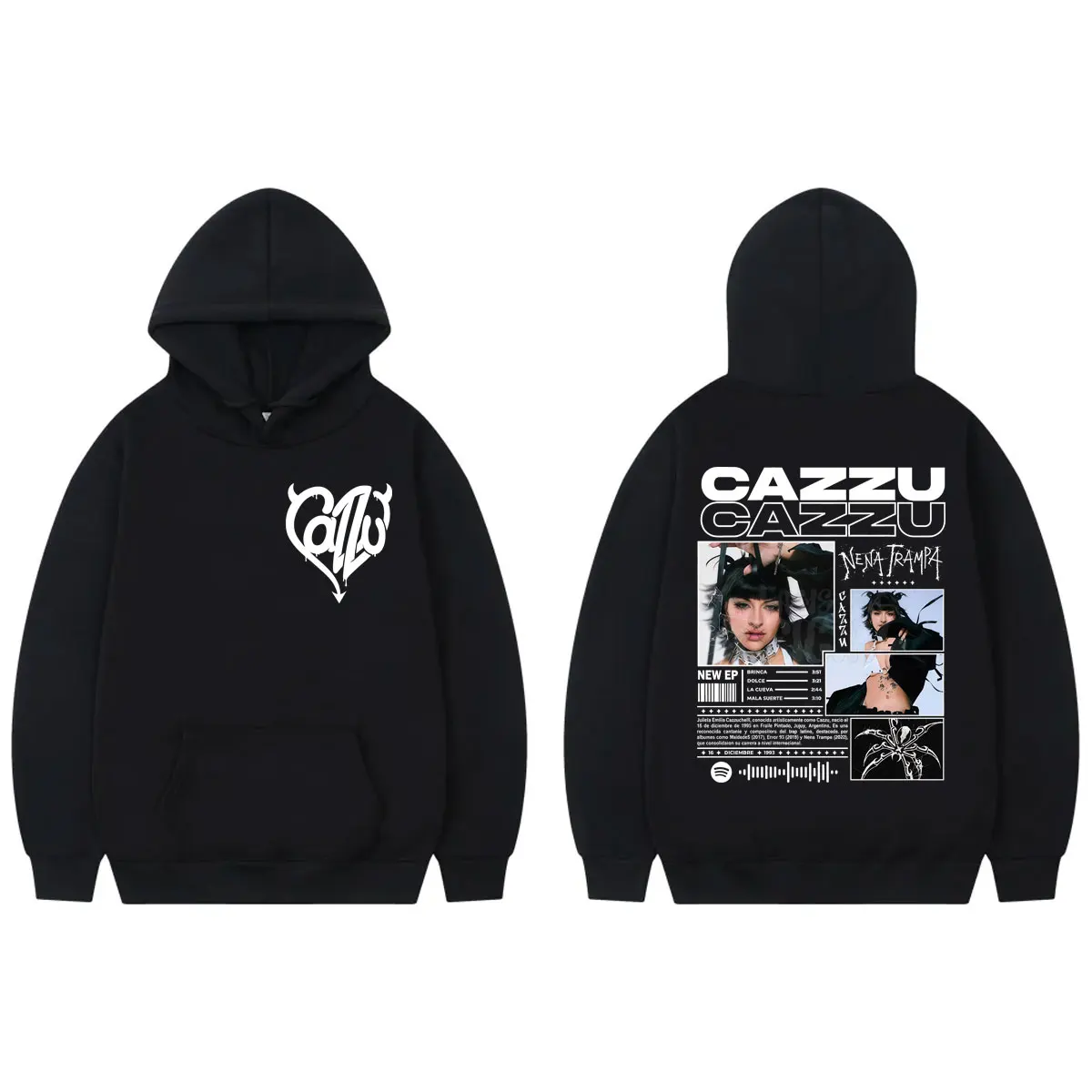 

Singer Cazzu Album Graphic Hoodie Men Women High Quality Fashion Oversized Pullovers Autumn Winter Casual Long Sleeve Sweatshirt