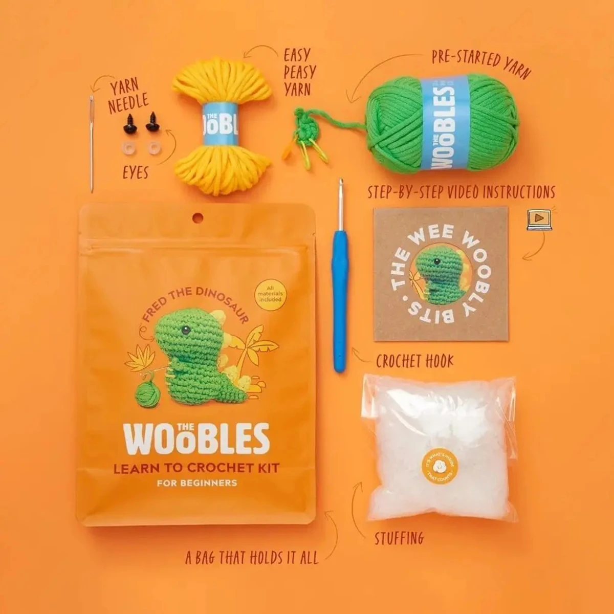 미완성 제품 초보자 크로셰 뜨개질 키트 DIY 크로셰 뜨개질 동물 키트 ﻿