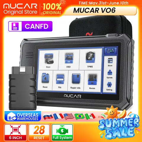 MUCAR VO6 OBD2 car Diagnostic tool full system auto scanner code reader ABS Engine 28 resets oil scan tools lifetime free update