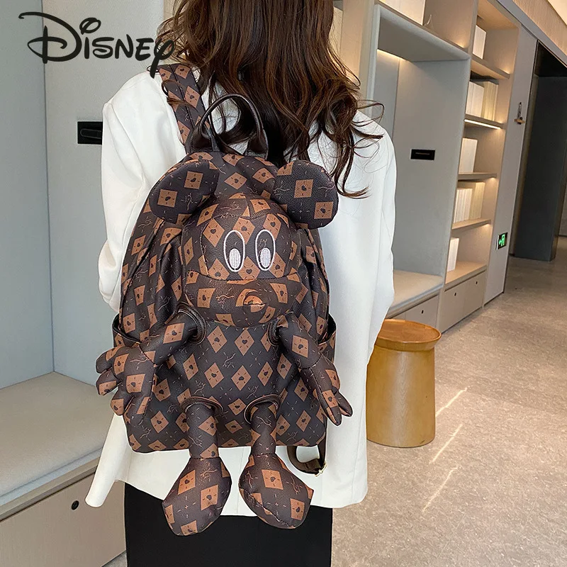 Disney Mickey neue Puppe Rucksack Mode hochwertige Pu Damen Rucksack Cartoon vielseitige große Kapazität Herren Rucksack