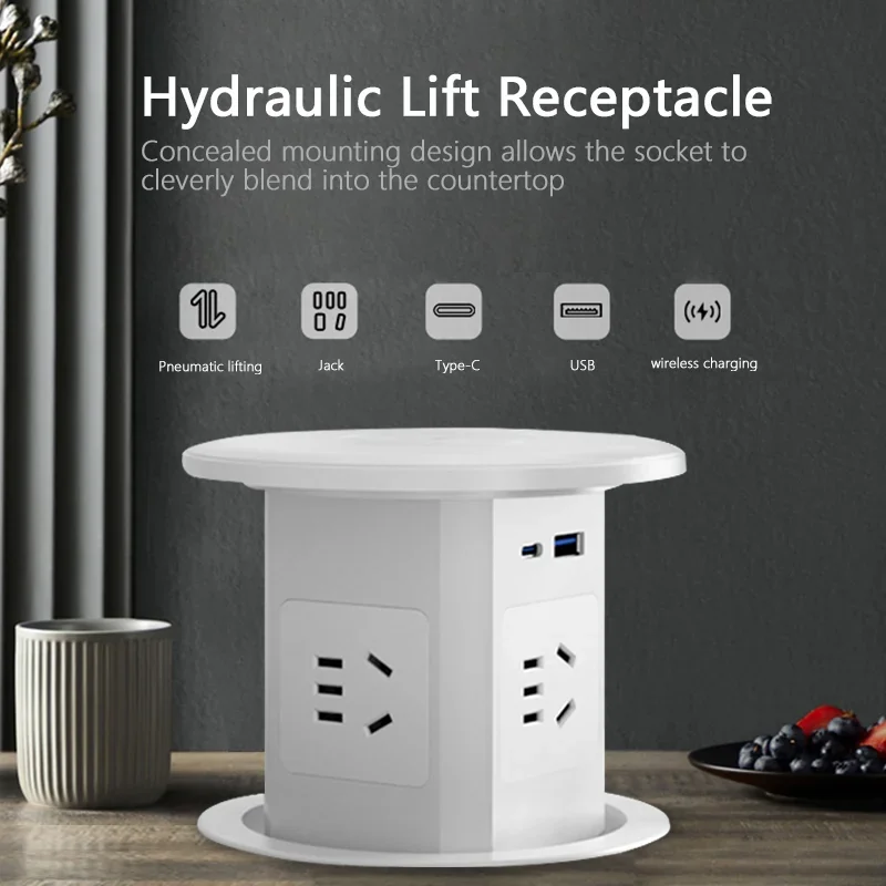 

US UK AU Plug power Kitchen Table Electrical Socket Pop Up Desktop Sockets Power Charge USB Aluminum Shelf ,Hidden,Built-in