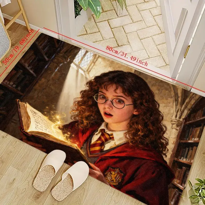 

1 шт., коврик для чтения книг для девочек-волшебников, 50x80 см (19,68x31,49 дюйма), очаровательный коврик для сцены библиотеки фэнтези для гостиной