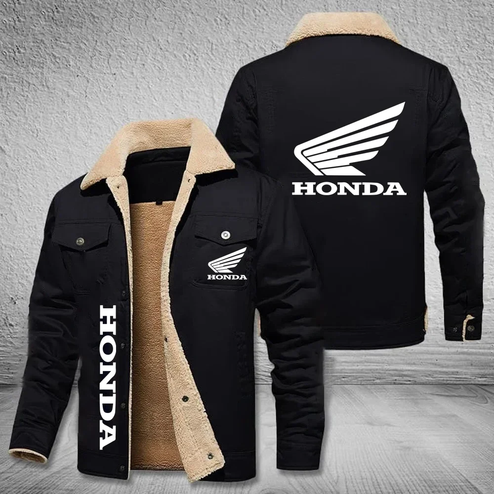 

Vintage Army Collection Honda Men's Winter Military Jacket Insulated Windproof Ethnic Design With Plush Lining For Outdoor