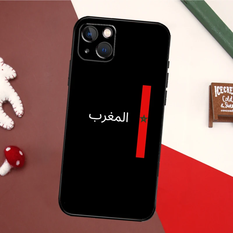 المغرب خريطة العلم الوفير قضية الهاتف آيفون 16 15 14 11 12 13 برو ماكس X XS XR زائد الغطاء الخلفي #5