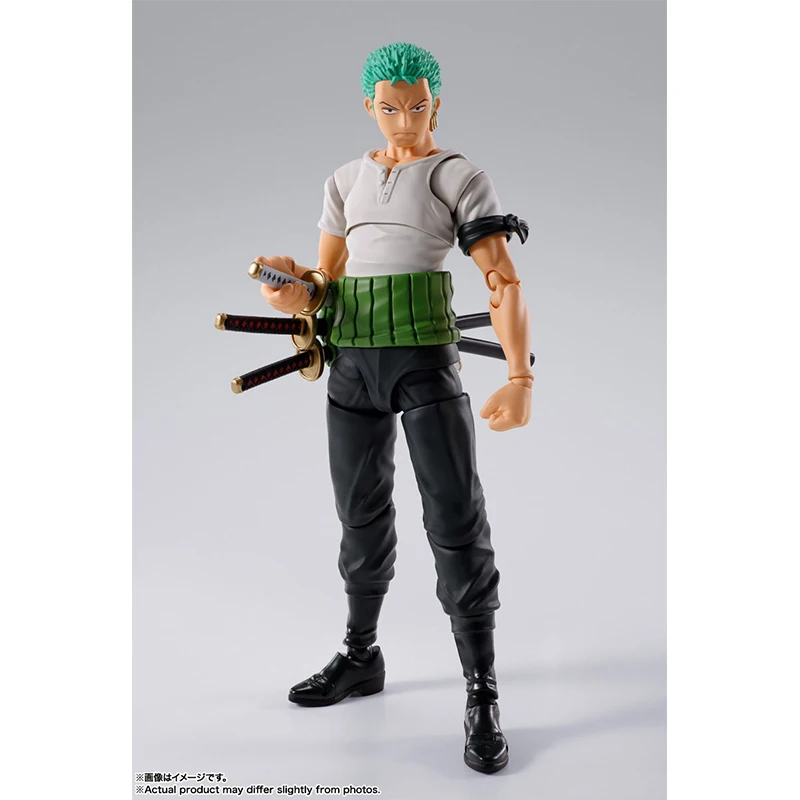 In Stock Bandai Original Box SHF One Piece Roronoa Zoro Romance Dawn Anime Action Figure Finished Model Kit Toy Gift