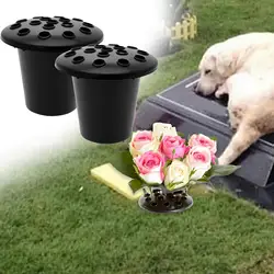 2Pcs Flower Pot with Lid Ornament Memorial Cemetery Vases Grave Flower Holder for Arrangements Grandad Outdoor Dad Mum in Ground