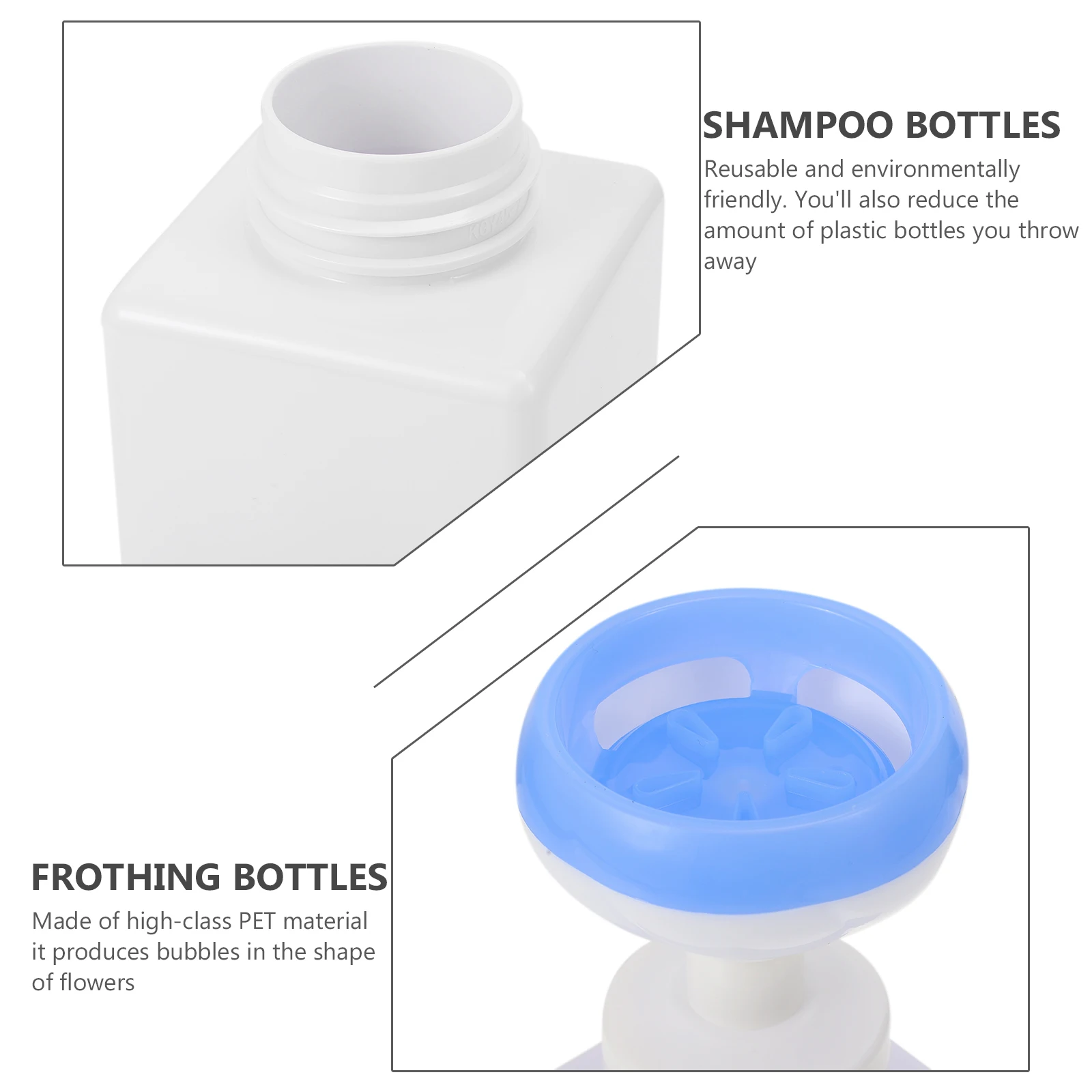 

2Pcs PET Foaming Bottles Lightweight Travel Size Shampoo Body Wash Sub Containers Reusable Eco Friendly Portable Flower Shape