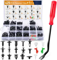 425Car Body Retainer Clips Set Tailgate Handle Rod Clip Fastener Remover  Auto Push Pin Rivets Door Trim Panel Clips