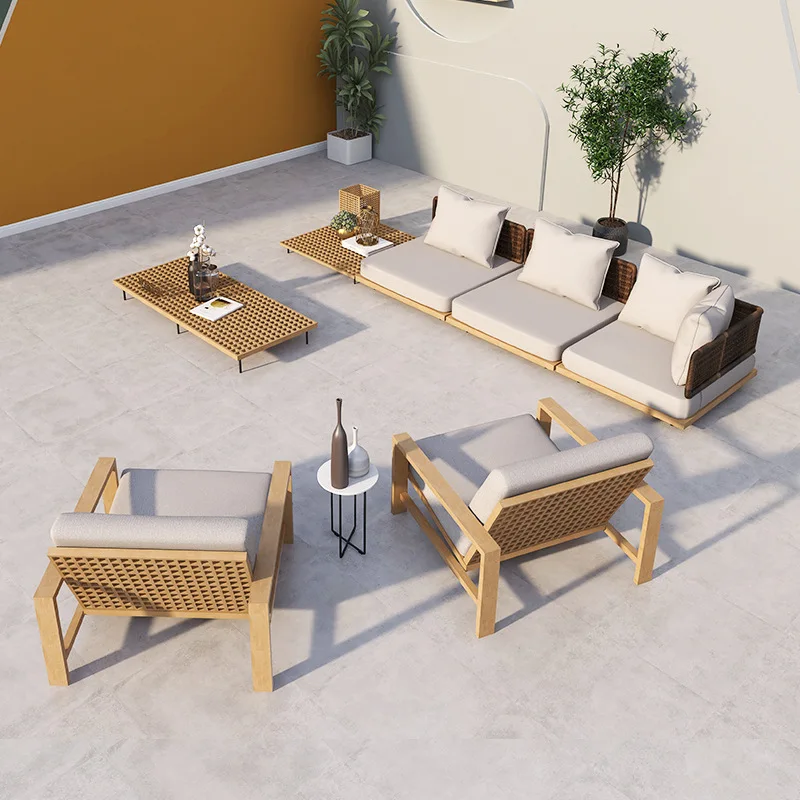 Outdoor sofa villa scenic spot public courtyard garden balcony terrace rattan sofa rattan chair leisure furniture