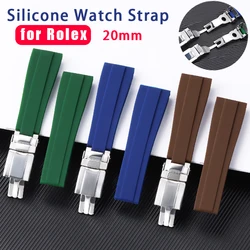 20mm Silicone Watch Strap Rubber Watchbands for Rolex Bracelet Waterproof Sport Wristband for Seiko Universal Replacement Belt