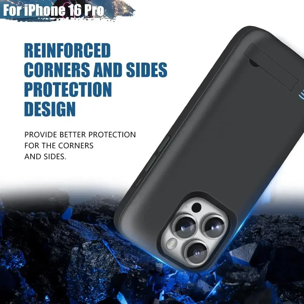 Custodia per caricabatteria intelligente da 10000 mAh per iPhone 16 Pro Custodia protettiva ricaricabile per Powerbank portatile Batterie Externe
