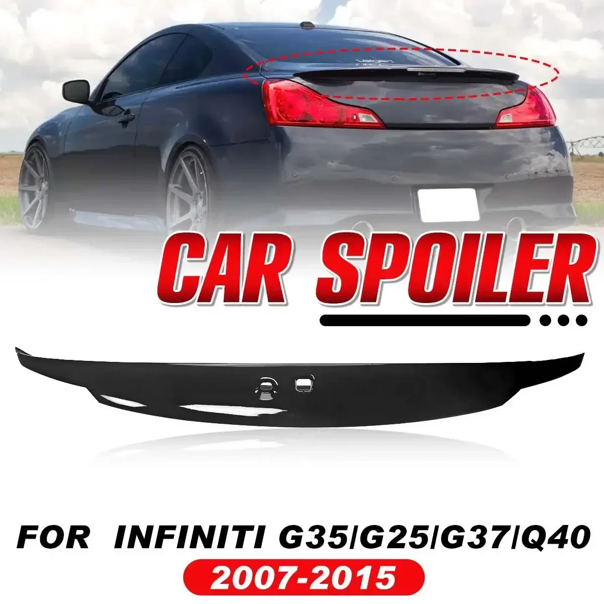 High Quality Car Rear Trunk Boot Lip Spoiler Wing Extension For Infiniti G35 G25 G37 Q40 4 Door Sedan 2007-2015 Rear Wing Lip