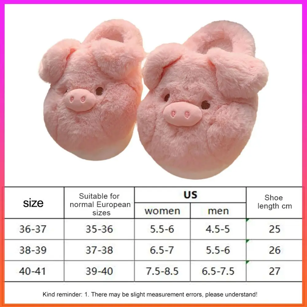 Zapatillas de cerdo de peluche, zapatillas peludas de suela gruesa, zapatillas de cerdito esponjosas antideslizantes, cómodas y cálidas zapatillas de animales para Otoño e Invierno