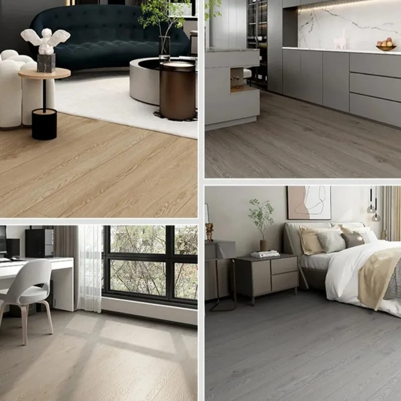 ثلاثية الأبعاد الرجعية أرضيات الفينيل لفة الخشب الحبوب صفح بلاط لينوليم رمادي البلوط المطبخ الحمام RV تأجير بلاط الأرضيات ودية #4