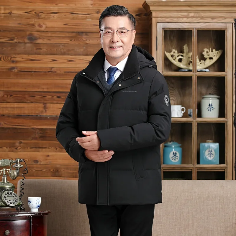 Warm White Goose Down Jacket Men Winter Coat Canada Windproof Hooded Down Coats Thick Down Parka Male Top Quality Outdoor
